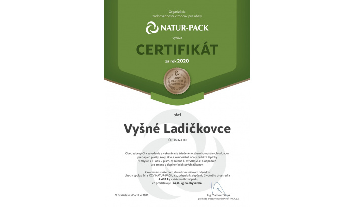 Certifikát NATUR-PAck